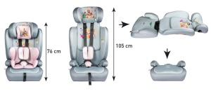 Scaun auto Tataway Disney Princesses I-Size R129, 76-150 cm, cu protectie laterala - Img 7