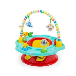 Scaun de activitate Bright Starts Playful Paradise 3-in-1, BPA-free, cu 6 jucarii