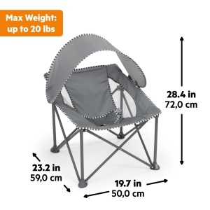 Scaun de calatorie pentru bebelusi Bright Starts Pop N Chill, gri, cu protectie UV 50 - Img 7