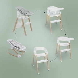 Scaun de masa babyGO Levels Newborn, alb, pliabil, suport 110 kg - Img 7