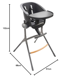 Scaun de masa BEABA UpDown, ergonomic, 6 inaltimi, gri inchis - Img 8