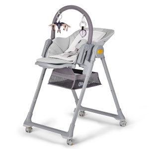 Scaun de masa copii Kinderkraft LASTREE, 2 in 1, gri, cu functie de inclinare - Img 3