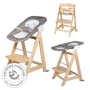 Scaun de masa pentru copii Roba Born Up cu suport pentru nou-nascuti, design natural - Img 4