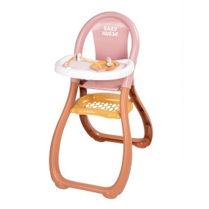 Scaun de masa pentru papusi Smoby Baby Nurse, accesorii incluse, pentru papusi de pana la 42 cm