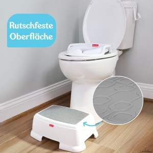 Scaun de sprijin Fisher-Price, rampa antiderapanta, design usor, alb - Img 3
