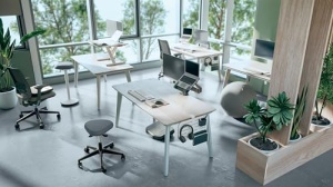 Scaun ergonomic Leitz Ergo Active 65770095 negru reglabil pe inaltime cu roti - Img 2