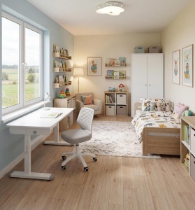 Scaun ergonomic pentru copii Kinderburostuhl Smart Grow gri, inaltime ajustabila - Img 4