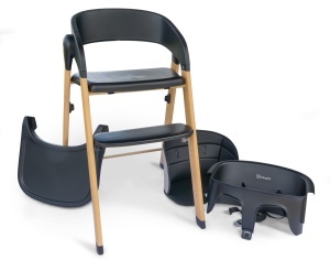 Scaun inalt pentru copii babyGO Levels, negru, design scandinav, ajustabil - Img 5
