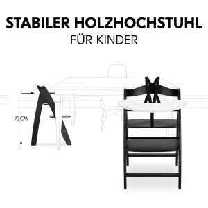 Scaun inalt pentru copii hauck Arketa N Play, Lemn, Negru, Reglabil, 6 luni - 130 kg - Img 3