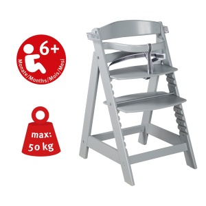 Scaun inalt pentru copii Roba Sit Up Click Fun, din lemn, culoare taupe, cu sistem de ajustare - Img 4