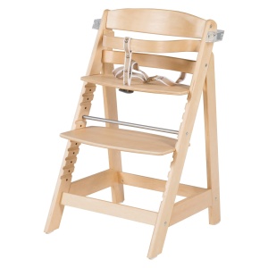Scaun inalt pentru scara roba 'Sit Up Click & Fun', scaun inalt cu scandura si suport detasabil, inchidere inovatoare cu clic, creste odata cu copilul de la scaun inalt pentru bebelusi la scaun pentru tineret, lemn, natural - Img 3