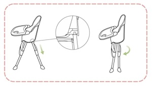 Scaun inalt Ricokids Scaun inalt pentru copii pentru copii 3 in 1 de la 6 luni Scaun de sufragerie cu centura de siguranta Cadru pliabil usor de intretinut reglabil pe inaltime Crestere cu copil Cos detasabil Roz - Img 10