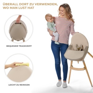 Scaun multifunctional copii Kinderkraft FINI2 2 in 1 lemn de fag bej - Img 7