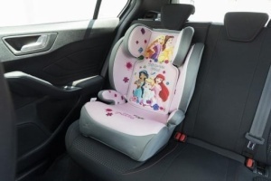 Scaun pentru copii Disney Princess pentru siguranta fetelor cu o inaltime de 100 pana la 150 cm cu grafica Belle, Rapunzel, Jasmine, Ariel si Cenusareasa pe fundal roz - Img 4