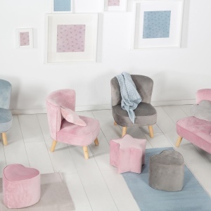 Scaun pentru copii Roba Lil Sofa - Hocker in forma de stea, culoare mauve, 24 cm - Img 4