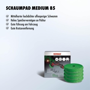 SchaumPad mediu SONAX 85 mm - Set 4 bucati pentru polishare - Img 4
