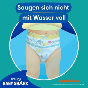 Scutece de inot Pampers Splashers Baby Shark 4-5, 11 buc, 9kg-15kg - Img 4