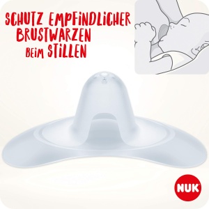 Scuturi pentru sfarcuri NUK | Sfarcuri pentru alaptare | Protejeaza impotriva mameloanelor dureroase | silicon subtire | Marimea M (20mm) | inclusiv cutie de protectie | 2 bucati - Img 2