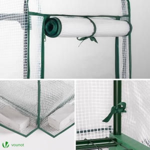 Serra VOUNOT cu 4 Etaje, 69x49x160 cm, Culoare Alb - Img 5