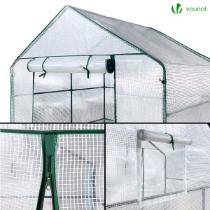 Serra VOUNOT Foliengewachshaus 143x143x195cm cu 8 Rafturi, Alb - Img 5