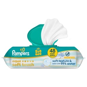 Servetele umede Pampers Aqua Soft Touch, 48 bucati, 99 apa, fara alcool