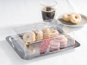 Serviertablett APS 67 din inox cu hauba, 25 x 19 x 7 cm, rezistent si elegant - Img 3