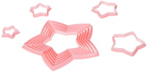 Set 10 forme de taiat IBILI Sapin Abeto roz din plastic 22 x 22 x 4 cm - Img 4