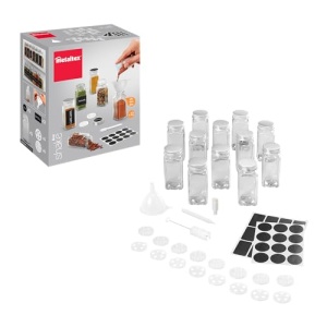 Set 12 Borcane Condimente Metaltex 110 ml Etichete si Accesorii Incluse - Img 2