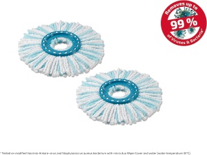Set 2 Capete de Inlocuire Leifheit CLEAN TWIST Disc Mop Micro Duo, Senzor de Curatare, Saugabil - Img 2