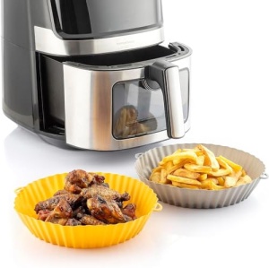 Set 2 forme din silicon InnovaGoods pentru friteuze cu aer cald antiaderente reutilizabile gri - Img 3