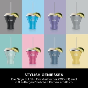 Set 2 pahare izolate pentru cocktailuri Ninja SLUSHi, 295 ml, negru - Img 6