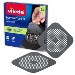 Set 2 Vileda Abflusssieb Filtru pentru spalare, anti-verificare, TPE, cu suctiune