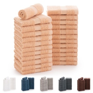 Set 24 prosoape Todocama 30x30 cm, 100 bumbac, bej