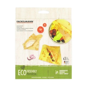 Set 3 ambalaje reutilizabile Fackelmann 682980 din bumbac si ceara de albine eco-friendly - Img 3