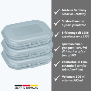 Set 3 Cutii pentru Gustari Westmark Mini 300 ml Albastru BPA-Free - Img 2
