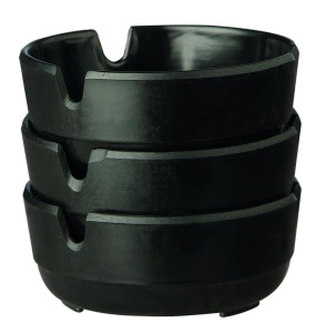 Set 3 Cutiute pentru Cenusa APS 576, Melamin, Negru, 8 cm - Img 1