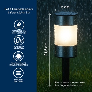 Set 3 Lampa Solara Beper P207ILO031 pentru Gradina, IP44, 8 Ore Autonomie - Img 3