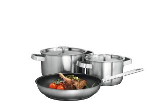 Set 3 Piese AEG pentru Gatit - 1 Tigai si 2 Oale, Antiaderent, Inox - Img 1