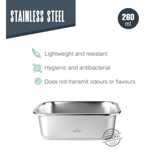 Set 3 recipiente alimentare Lacor 64623 inox 1810 260 ml etanse reutilizabile - Img 3