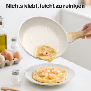 Set 3 tigai YASHE cu Granit, 202428 cm, Alb, Inductie - Img 2