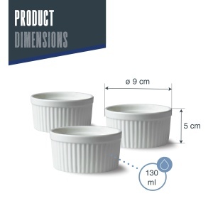 Set 3 Vase Ceramice Lacor 61239, 130 ml, Alb, Rezistente la Temperaturi - Img 2