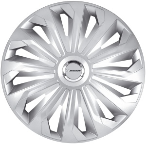 Set 4 Capace Roti Auto Michelin Monique 14 Inch, Argintii, ABS cu Inel Cromat