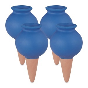 Set 4 Dispozitive de Udat Relaxdays, Ceramica, Albastru, 12 x 6 x 6 cm