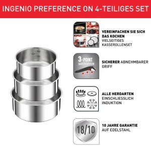 Set 4 Oale Tefal Ingenio Preference On, 161820 cm, Inductie, Design Compact - Img 2