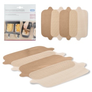 Set 4 protectii reutilizabile antiaderente pentru friteuza cu aer cald, ajustabile, 14,3 x 21,5 cm
