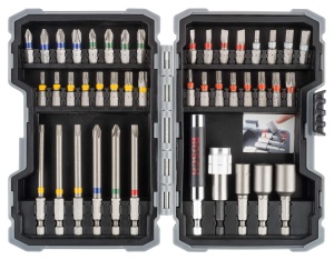 Set 43 piese de accesorii pentru surubelnita Bosch Professional, din otel S2, cu functie de schimb rapid