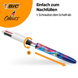 Set 5 Stilouri BIC 4 Culori Dekor Hydro, 4 Culoari, Reumplibile - Img 6