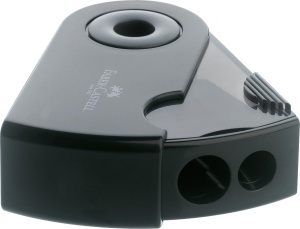 Set 6 Ascutitoare Faber-Castell cu Container, Negru, Ergonomice - Img 4