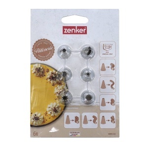 Set 6 Spritztule din Otel Inoxidabil Zenker pentru Decorat Torturi si Cupcakes - Img 4