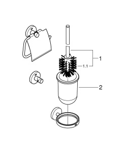 Set baie GROHE Start 3in1, crom, cu suport pentru periuta, suport pentru hartie si prosop - Img 3